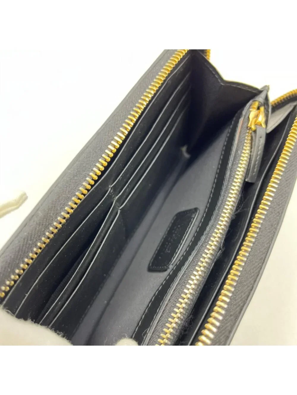 Versace Medusabigi Emblem Leather Zip Around with Logo Wallet Black